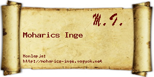 Moharics Inge névjegykártya